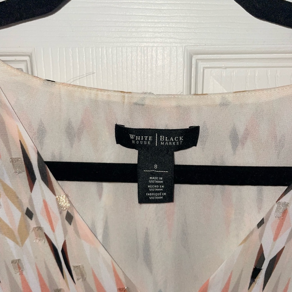 White House Black Market Multicolor Patterned Blouse - Picture 2 of 3